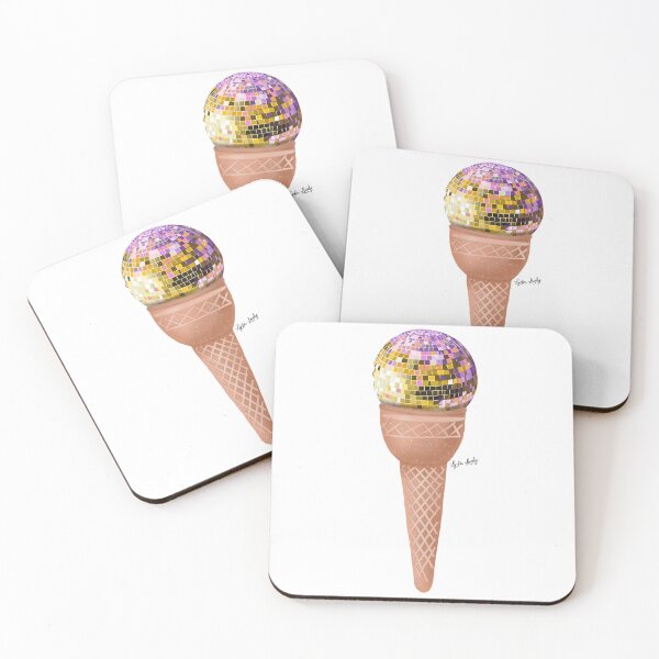 Item preview, Disco ice cream- artwork pastel yellow designed and sold by Studio Lydia  Lovely.