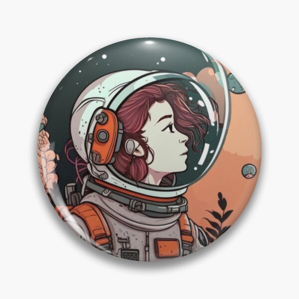 Artikelvorschau, Futuristic Colorful Astronaut Girl Minimal Aesthetic Lost in Space Scifi Cyberpunk Sticker entworfen und verkauft von mintflavor.
