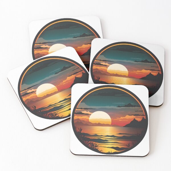 Item preview, sunset over water sticker designed and sold by vansausart.