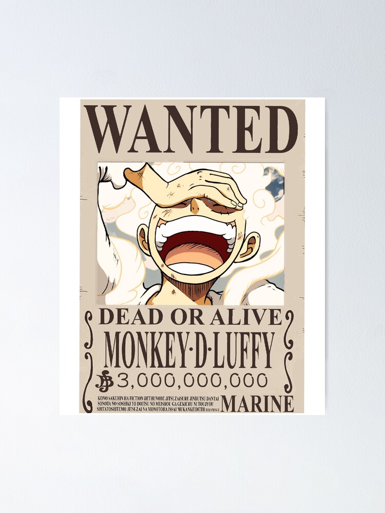 Luffy Wanted Bounty Poster 4th Yonko Poster for Sale by Onepiecetattoos