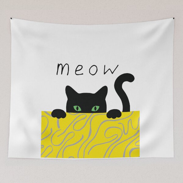 Item preview, Meow Black cat designed and sold by DamarisArtDecor.