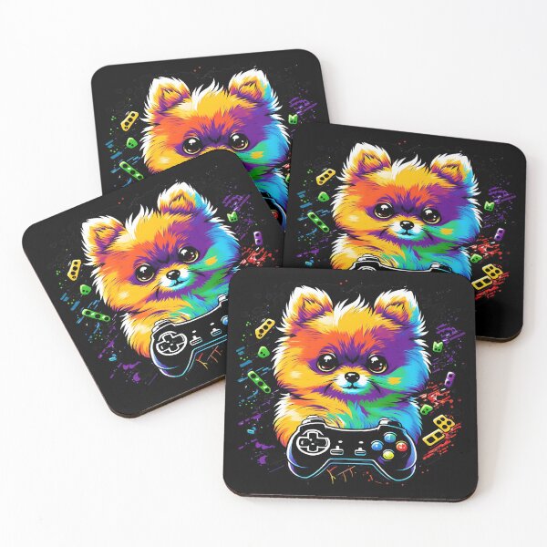 Item preview, Colorful Kawaii Dog Pomeranian Gamer designed and sold by Leonardo Palumbo.
