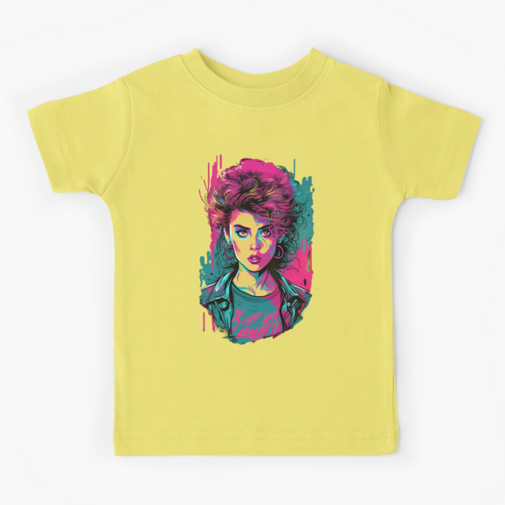 Vintage 80s Style Women's Fashion Design Kids T-Shirt for Sale by