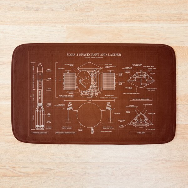 Item preview, Soviet Mars Program: Mars 3 Spacecraft and Lander (Blueprint - Caramel) designed and sold by BGALAXY.