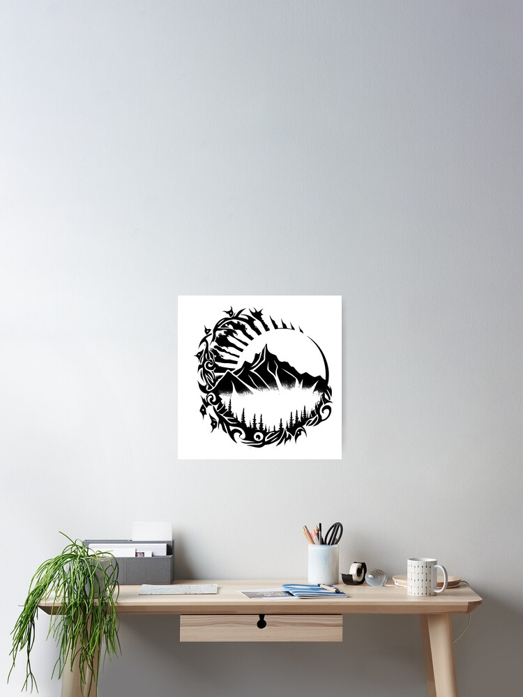 Imagen 2 de 3, Póster con la obra Tribal Mountain , diseñada y vendida por ShadowAndSlate.