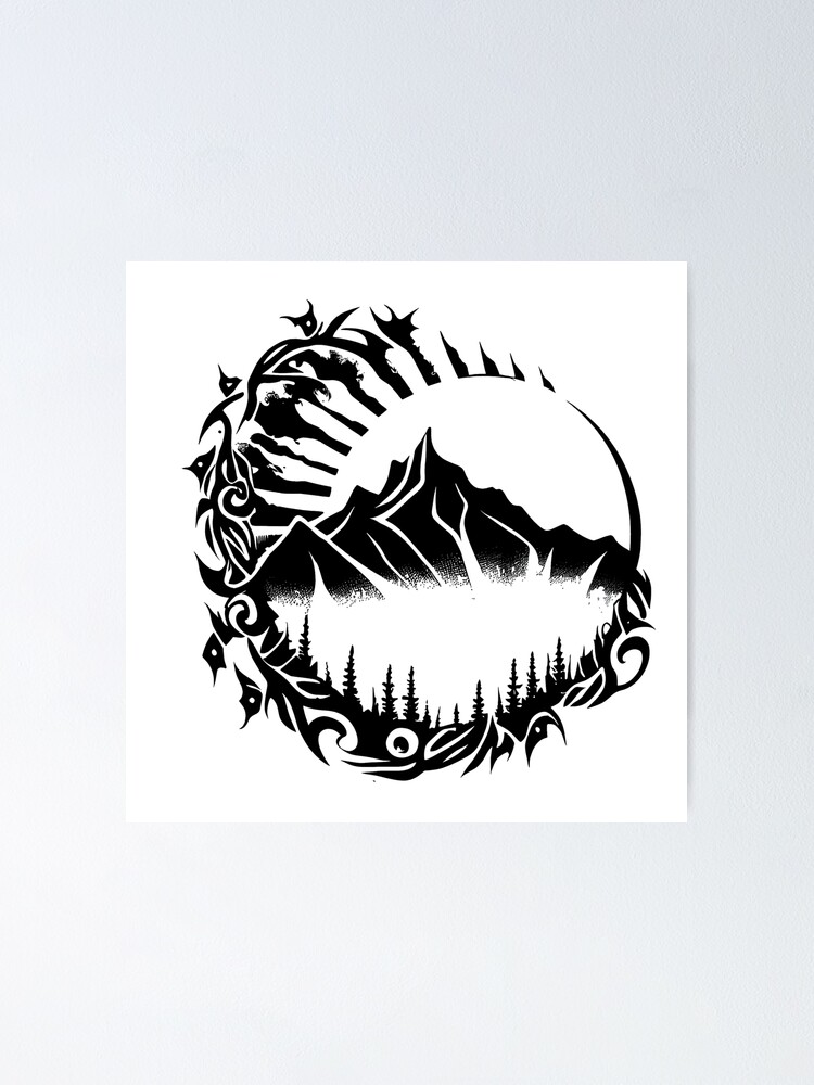 Imagen 1 de 3, Póster con la obra Tribal Mountain , diseñada y vendida por ShadowAndSlate.