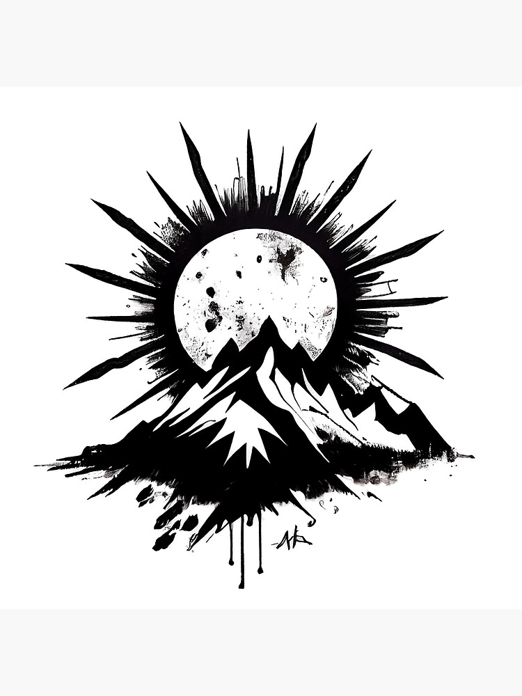 Forearm sleeve with silhouette of a mountain (mount Rainer) with with the  peak pointing up the