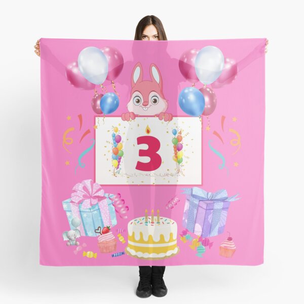 Póster con la obra «Cumpleaños 4 años, conejitos globos y regalos» de  Ksmith-Style