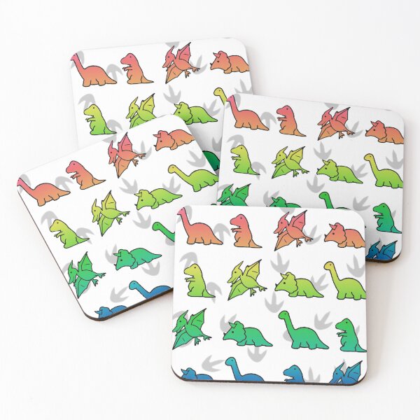 Item preview, Rainbow Dinosaurs with Footprints designed and sold by gildedfinches.