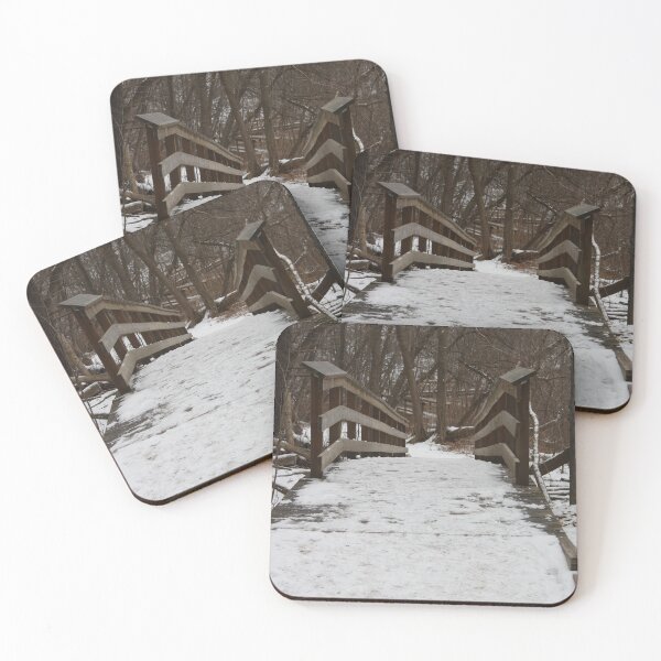 Item preview, Wooden Stairs in a Park in Winter designed and sold by RomeoDionne.