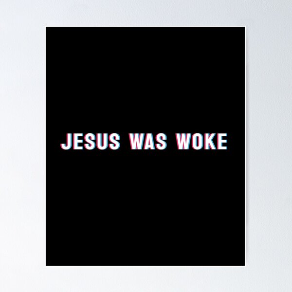 Item preview, Jesus Was Woke White Glitch Text designed and sold by bolkibox.