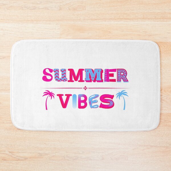 Item preview, Summer Vibes lettering with palm trees in pink and blue designed and sold by ArtDesign by KBK.