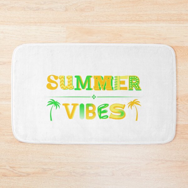 Item preview, Summer Vibes lettering with palm trees in yellow green designed and sold by ArtDesign by KBK.
