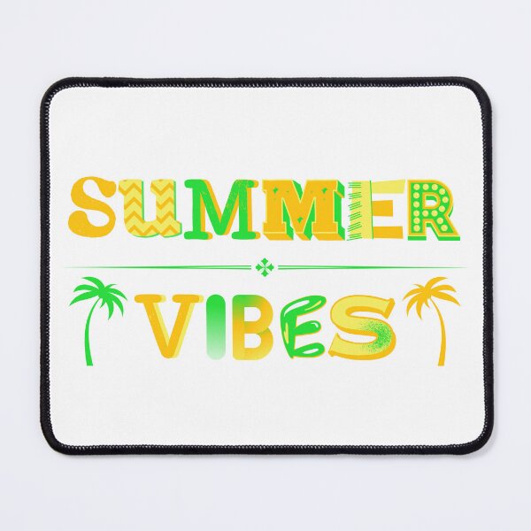 Item preview, Summer Vibes lettering with palm trees in yellow green designed and sold by ArtDesign by KBK.