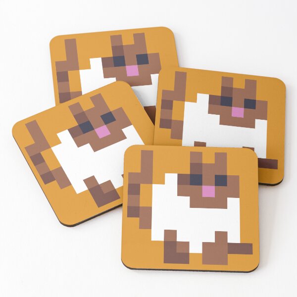 Item preview, White and Brown Fat Pixel Cat designed and sold by Michael Stewart.