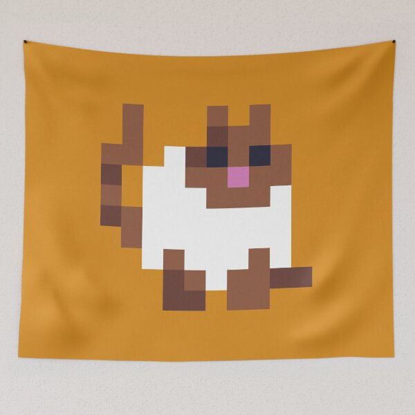 Item preview, White and Brown Fat Pixel Cat designed and sold by Michael Stewart.