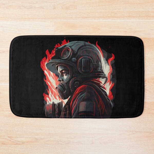 Item preview, "I Fight What You Fear" Firefighter Side Profile T-Shirt designed and sold by francodelgrando.