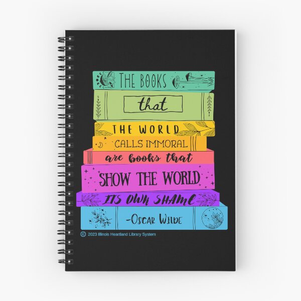 Item preview, Wilde Anti-Censorship Quote with Books (Dark Backgrounds) designed and sold by Illinois Heartland Library System.