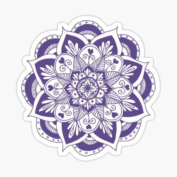 Ultraviolet Flower Mandala Sticker