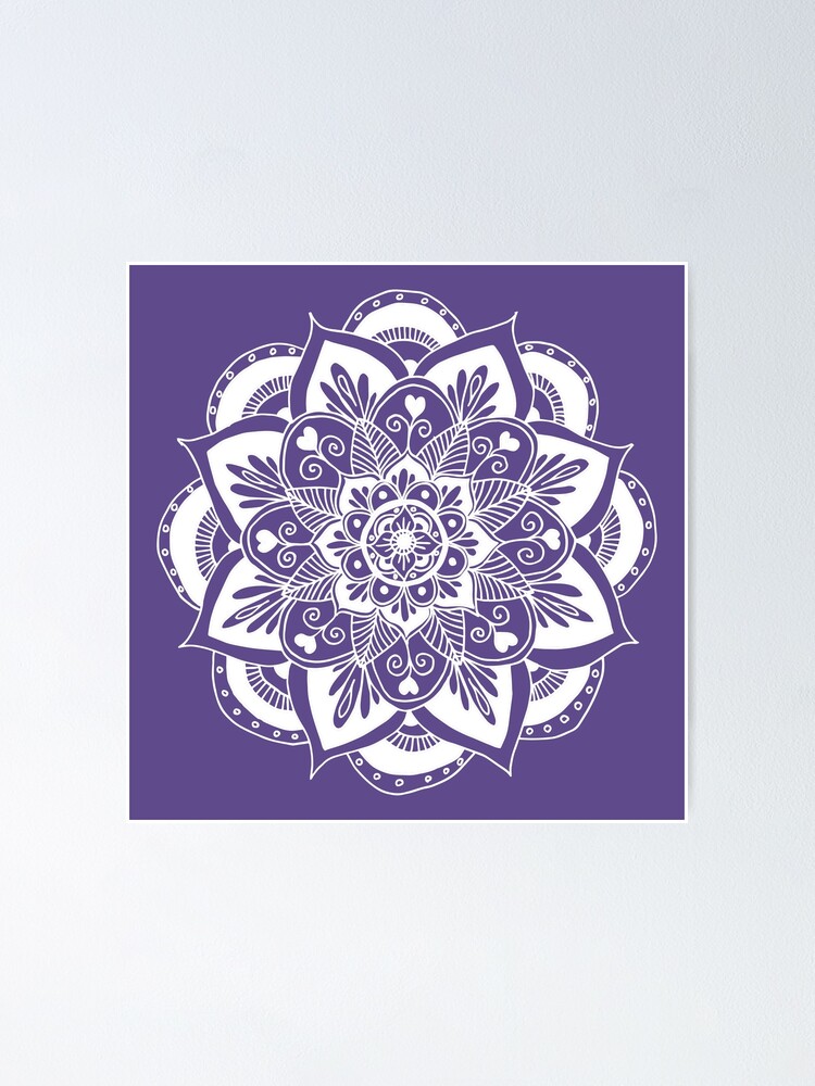 "Ultraviolet Flower Mandala" Poster by julieerindesign | Redbubble