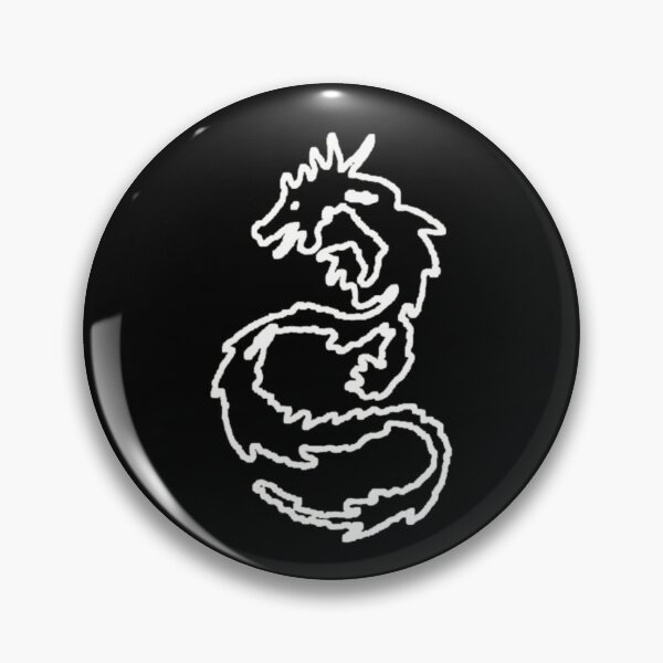 Item preview, Contorno blanco grueso sobre dragón distorsionado estilo tatuaje abstracto negro designed and sold by kattakitty.