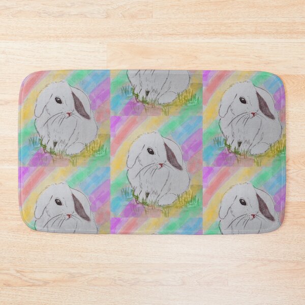 Item preview, White Bunny Rainbow Background designed and sold by EtegamiJourney.