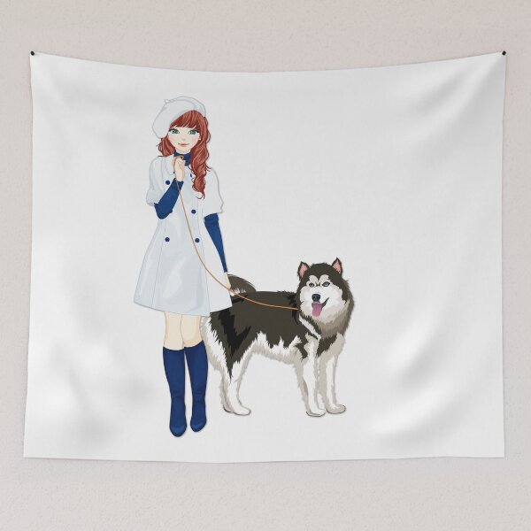 Item preview, Girl and Husky designed and sold by Gile-Shop.