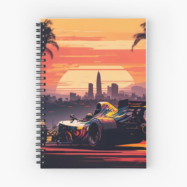 Item preview, Coche de F1 disfrutando de la puesta de sol de un horizonte de California. designed and sold by RaOsiris.