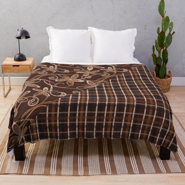 Item preview, Earth Tone Floral and Plaid designed and sold by ChantalDesign.