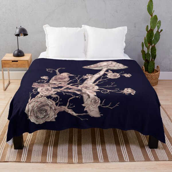 Item preview, Dark Academia Cottagecore Mushroom Bird Flowers Nature designed and sold by SunfullyYours.