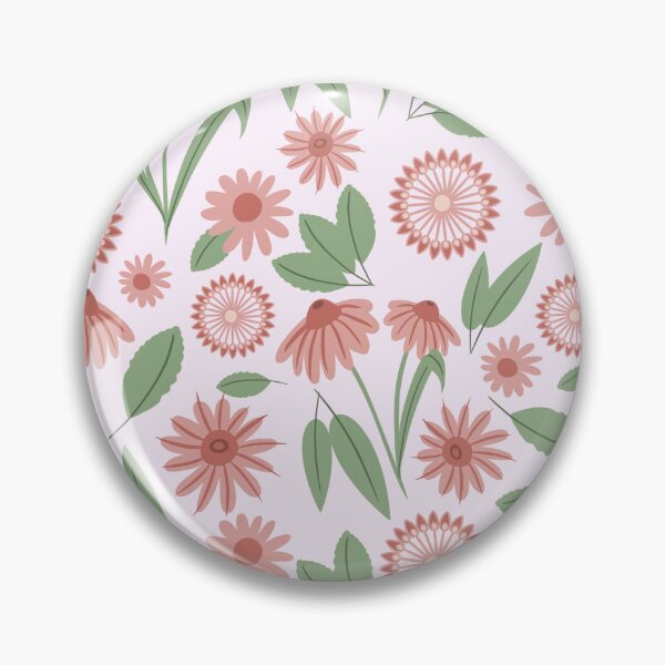 Item preview, Patrón floral boho n. ° 8 rosa y verde sobre rosa designed and sold by QuestingPixel.