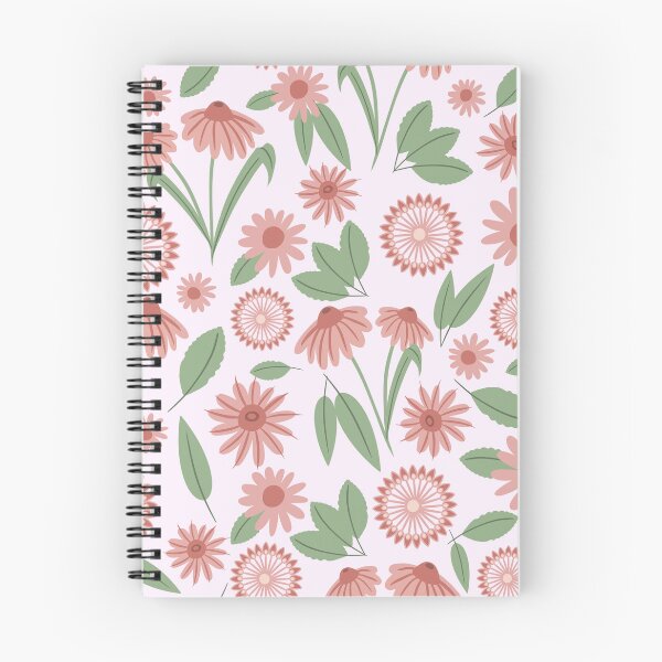 Aperçu de l'œuvre Boho Floral Pattern No.8 Rose Et Vert Sur Rose créée et vendue par QuestingPixel.
