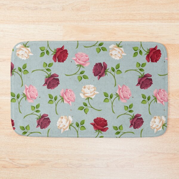 Item preview, Floral pattern with roses on blue designed and sold by Naddya.