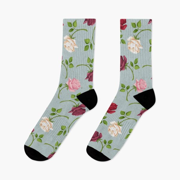 Item preview, Floral pattern with roses on blue designed and sold by Naddya.