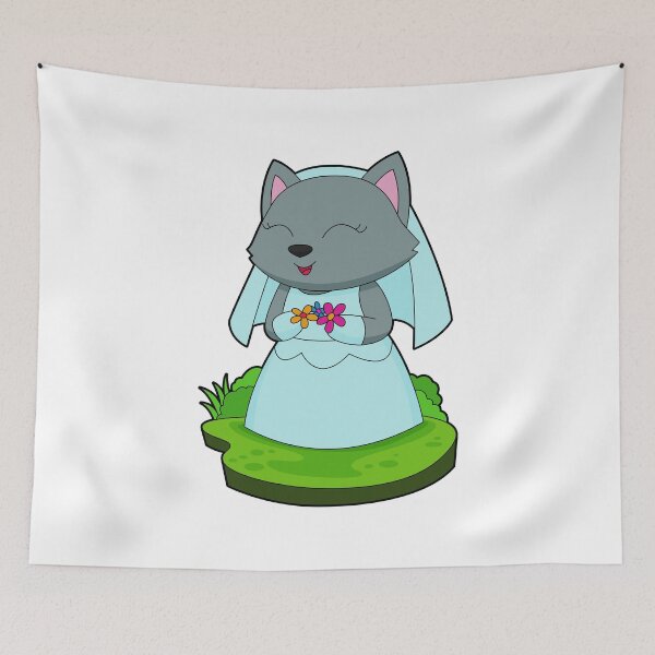 Aperçu de l'œuvre Cat Bride Flowers Wedding créée et vendue par Snabdesign84.