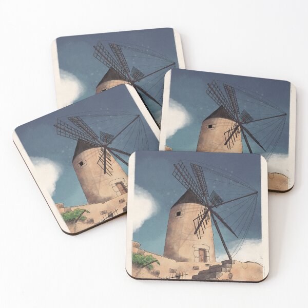 Item preview, Mallorca watercolor illustration - windmill in Sineu designed and sold by MosquitoDesign.
