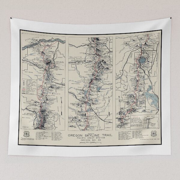 Item preview, Vintage Oregon SKYLINE (Pacific Crest) TRAIL Map 1936 designed and sold by Daniel Hagerman.