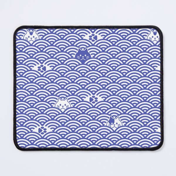 Item preview, Japanese Fan And Cats Pattern - Blue Version designed and sold by WonderLang.