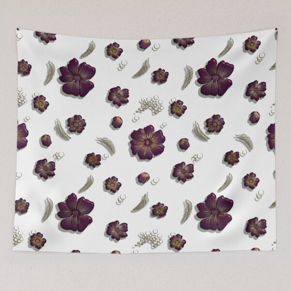 Item preview, Feathers meet doodle flowers designed and sold by DesignMichaelis.