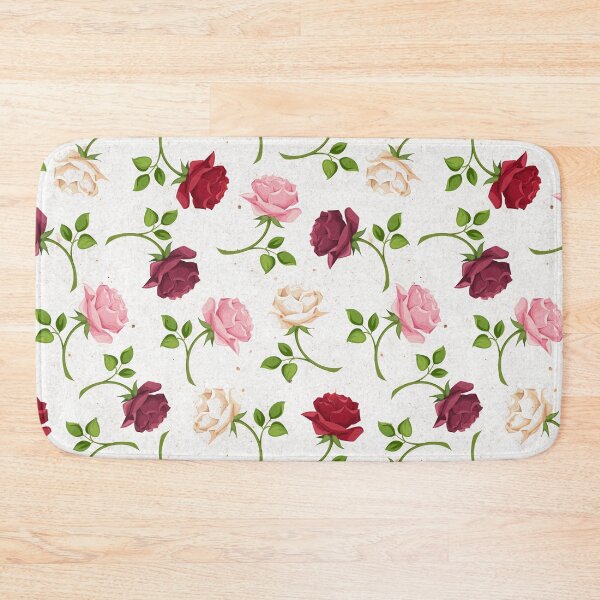 Item preview, Floral pattern with colorful roses on whtie designed and sold by Naddya.