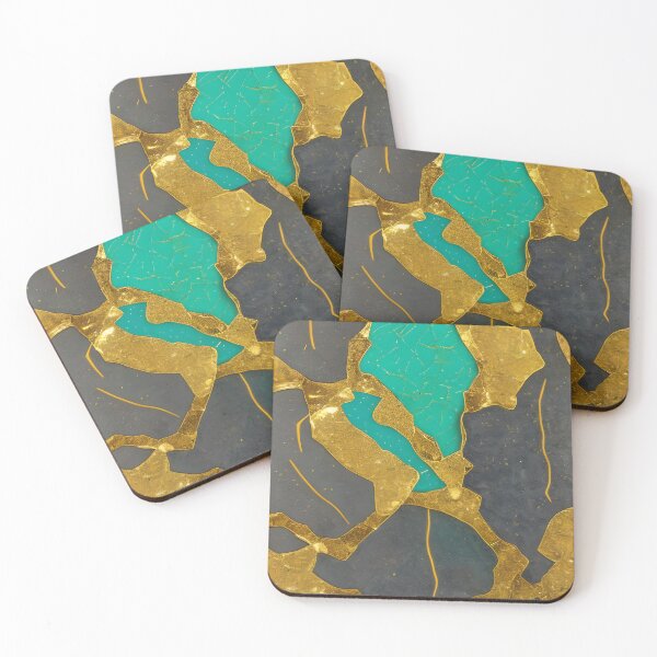 Item preview, Variscite Inspired Design With A Touch Of Gold (02) designed and sold by DEBPIX.