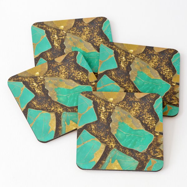 Item preview, Variscite Inspired Design With A Touch Of Gold (01) designed and sold by DEBPIX.