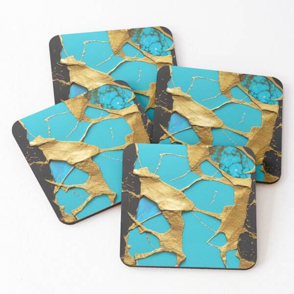Artikelvorschau, Turquoise Inspired Design With A Touch Of Gold (01) entworfen und verkauft von DEBPIX.