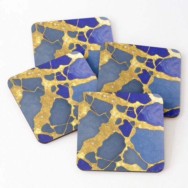 Item preview, Dumortierite Quartz Inspired Design With A Touch Of Gold (02) designed and sold by DEBPIX.