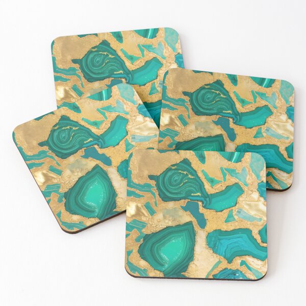 Item preview, Azurmalachite Inspired Design With A Touch Of Gold (01) designed and sold by DEBPIX.