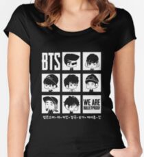 BTS WE ARE BULLETPROOF Chibi Women's Fitted Scoop T-Shirt