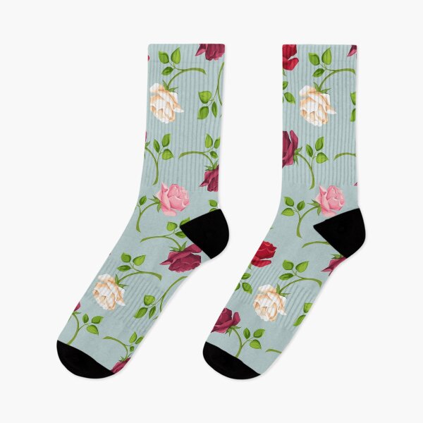 Item preview, Floral pattern with colorful roses on blue designed and sold by Naddya.