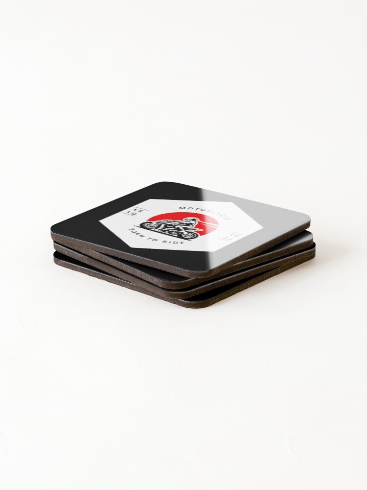 Thumbnail 4 of 5, Coasters (Set of 4), Born To Ride Motorcycle designed and sold by foxforce.