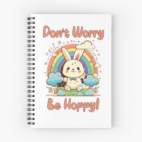 Item preview, Don't Worry Be Hoppy Retro Bunny designed and sold by HappyLifeCreate.