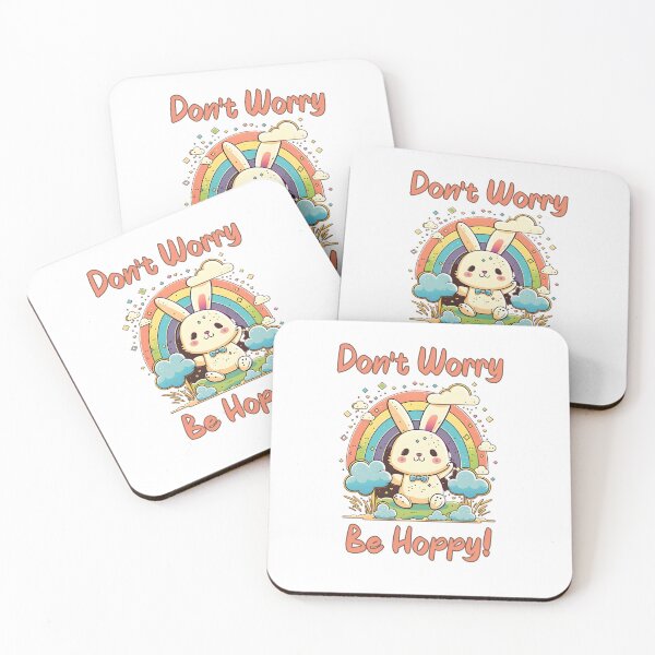 Item preview, Don't Worry Be Hoppy Retro Bunny designed and sold by HappyLifeCreate.